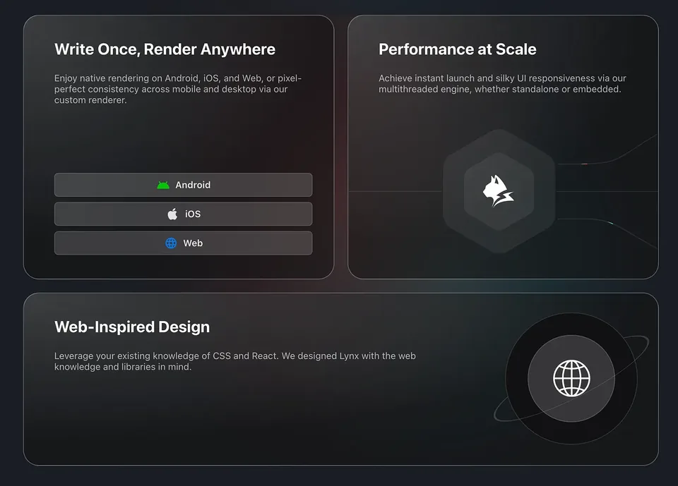 Fitur utama LynxJS: render native lintas platform & performa